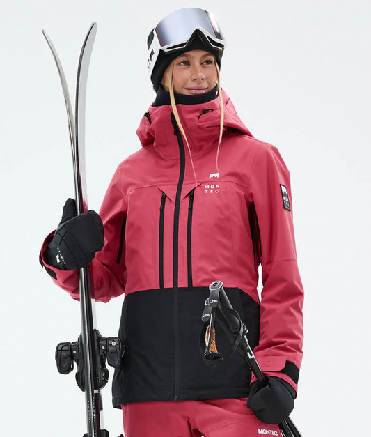 Moss W Veste de ski pour femme – Rouge clair / Noir